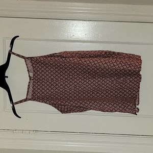 Old Navy red and white patterned blouse